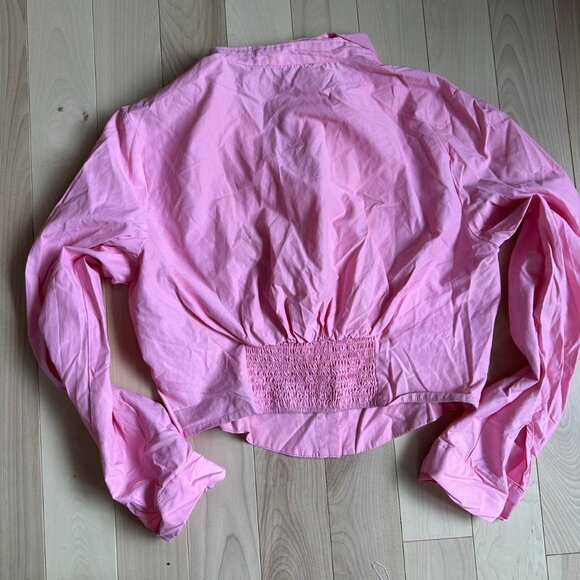 Wet Seal Pink Corset-Back Button Down – Barbiecore, Bimbo, Office Siren - Picture 8 of 8